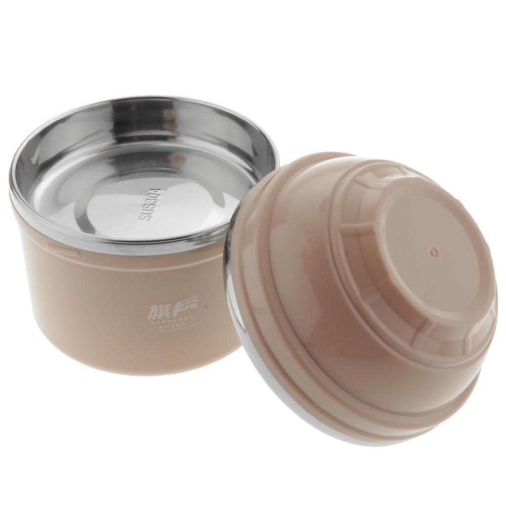 Stainless Steel Double Wall Thermal Bento Lunch Box Noodle Bowl 1200ML Pink