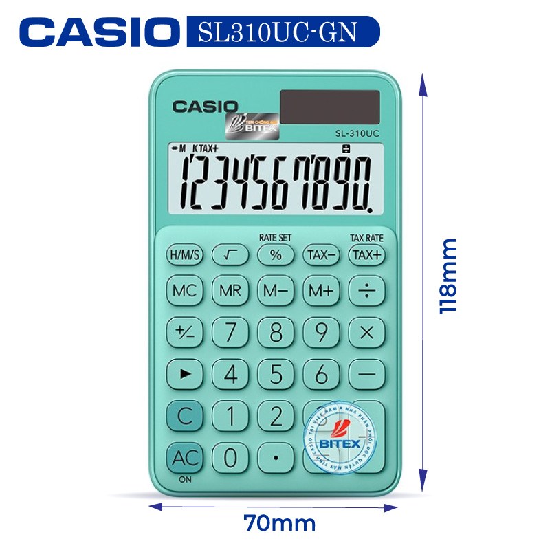 Máy tính Casio SL-310UC, Bảo hành 7 năm - Giao màu ngẫu nhiên - Hàng chính hãng Bitex