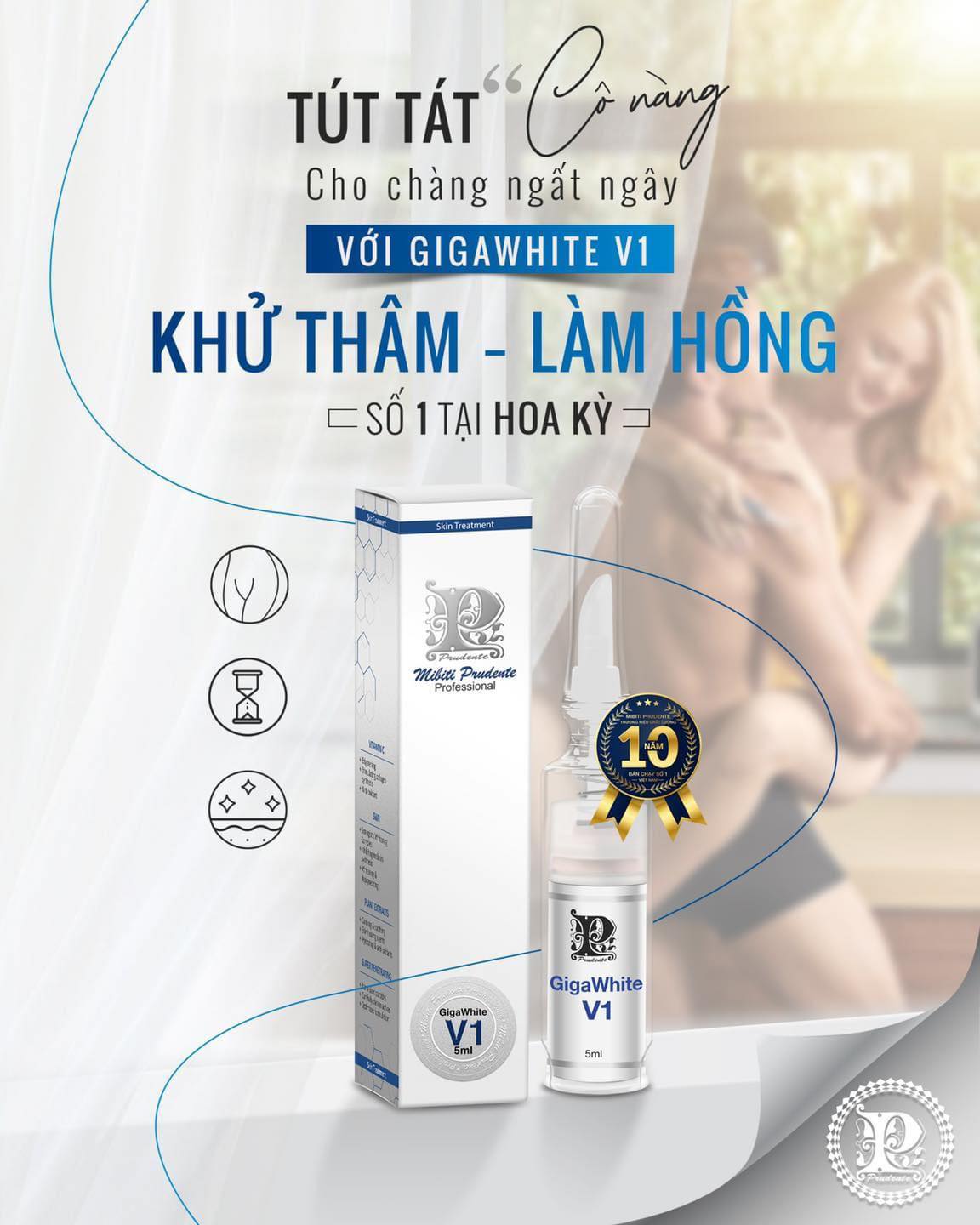  Kem Trẻ Hóa Làm Hồng Vùng Kín GigaWhite V1 Từ Nuwhite Mibiti Prudente 5ml