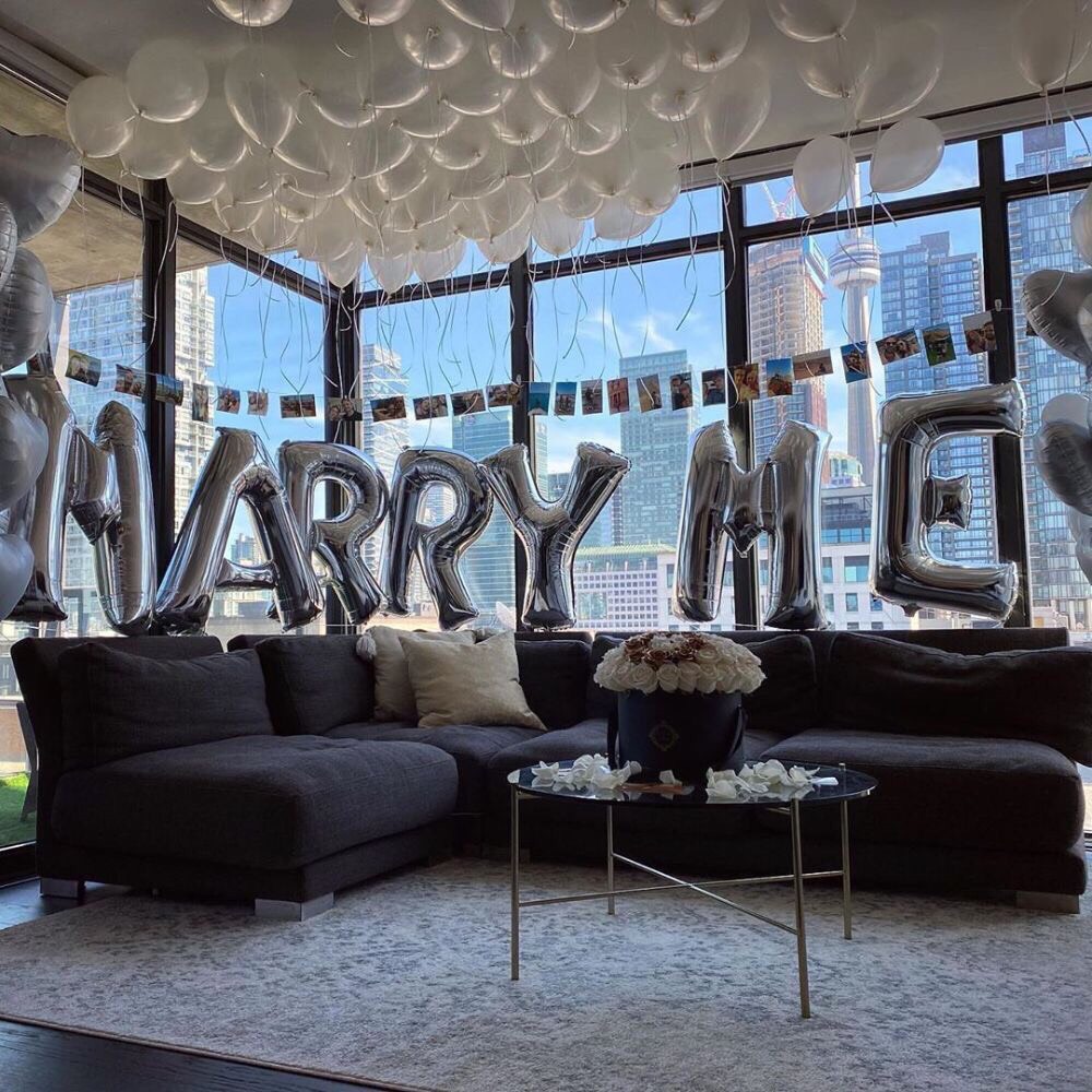 Bộ bong bóng trang trí cầu hôn giá rẻ proposal balloon set hpni12