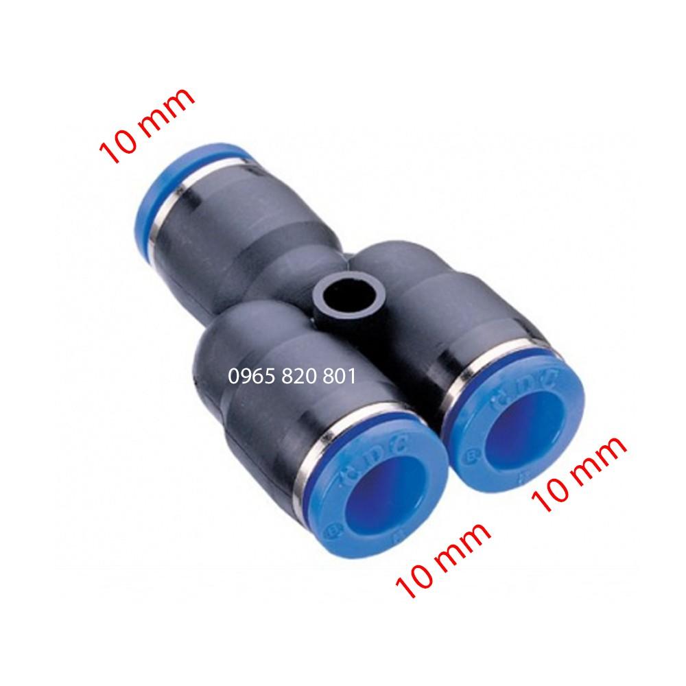 Đầu nối nhanh chữ Y nhựa, khí nén, phun sương, dây hơi 6,8,10,12mm