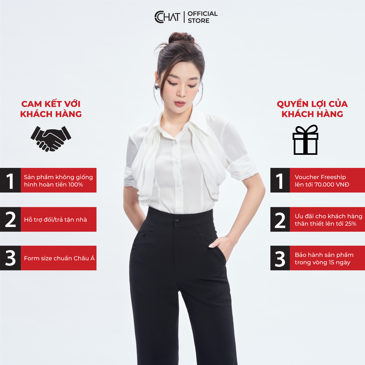 Áo Sơ Mi Nữ  Nhún Trước Ngực Chất Liệu Lụa Cao Cấp 53FNL2005OT
