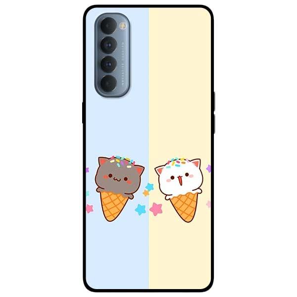 Ốp lưng dành cho Oppo Reno 3 / A91 - Reno 3 Pro - Reno 4 - Reno 4 Pro mẫu Couple Kem