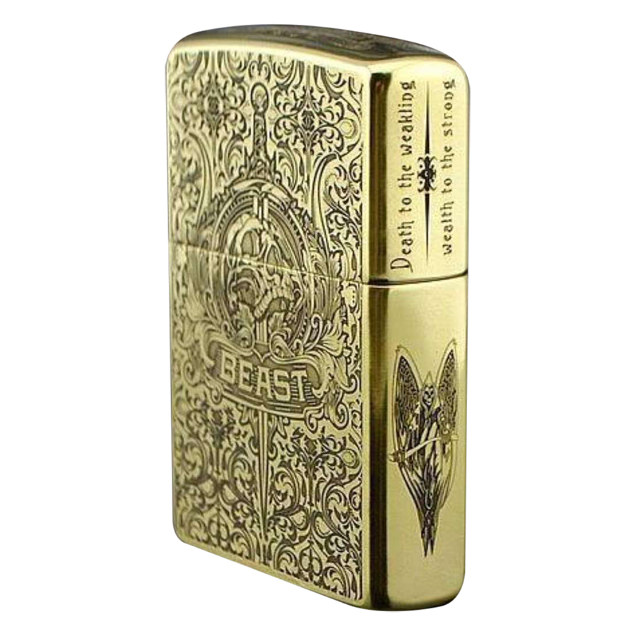 Bật Lửa Zippo BEAST - Thanh Kiếm Và Đầu Lâu - Vàng