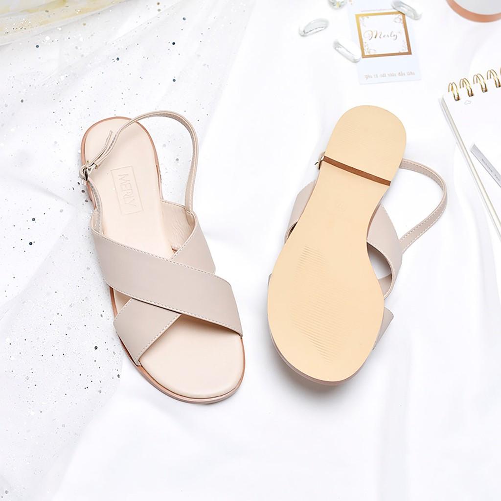 Giày sandal đế bệt quai chéo Merly 1213