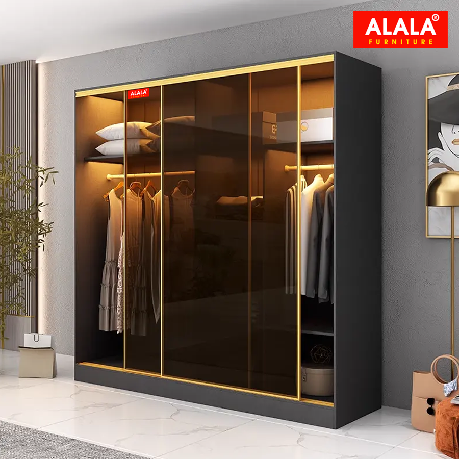 Tủ quần áo ALALA294 cánh kính cao cấp/ Miễn phí vận chuyển và lắp đặt/ Đổi trả 30 ngày/ Sản phẩm được bảo hành 5 năm từ thương hiệu ALALA