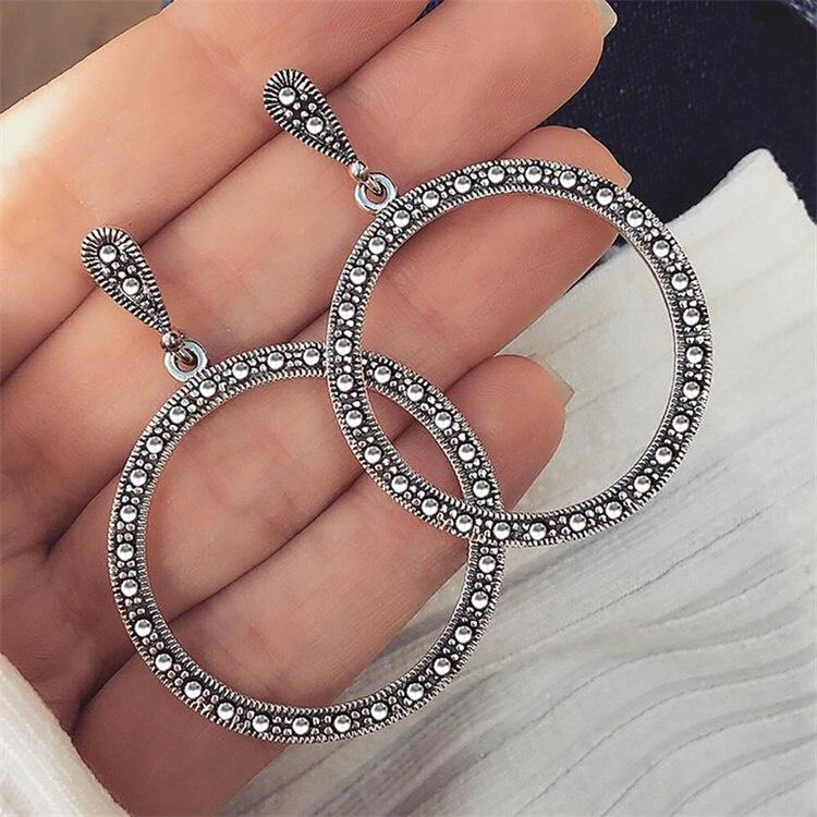 ALIUTOM Thời Trang 6 Cặp/bộ Punk Zircon Pha Lê Bông Bộ Bông Tai Nữ Hoa Tròn Gothic Thiết Kế D'oreille Trang Sức Bijoux