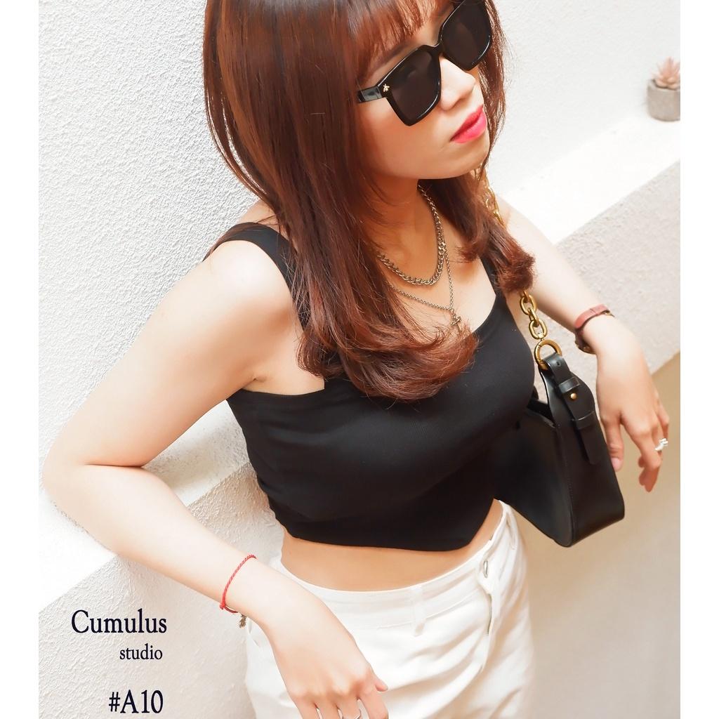 Áo croptop hai dây bản to Cumulus chất thun gân A10