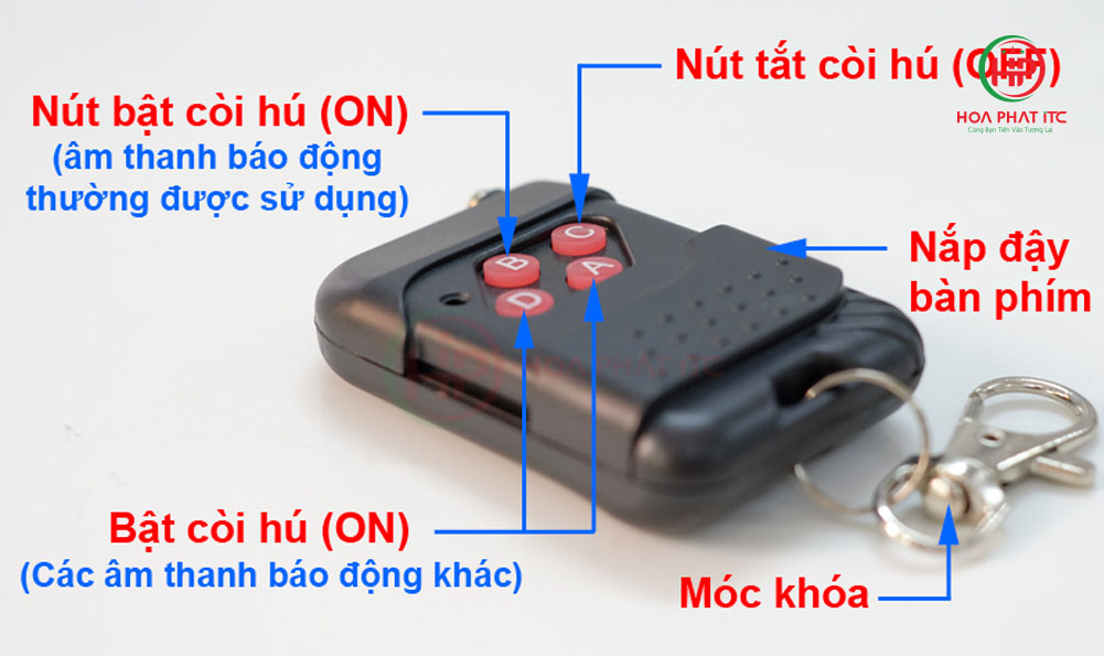 Còi hú công suất lớn 12V kèm remote Komax KM-DC100R