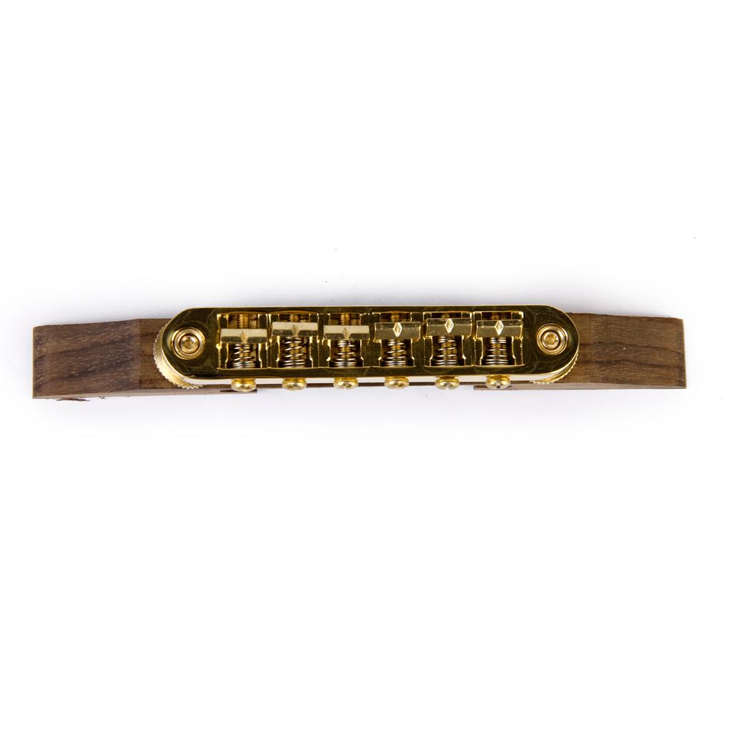 Jazz Guitar Rosewood Bridge with Saddles Gold Plated