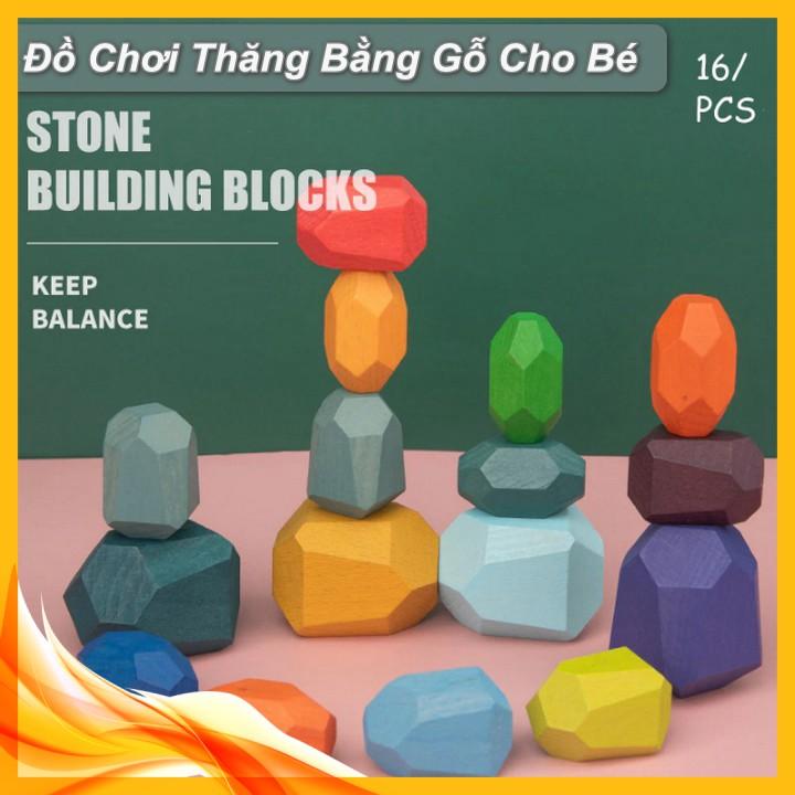 ️ Đồ Chơi Thăng Bằng Gỗ cho bé Balance 16 Blocks Colorful