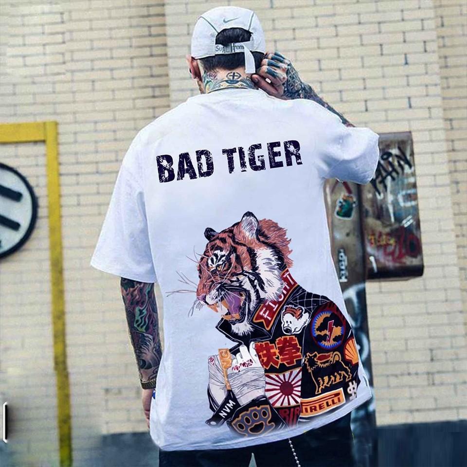 Áo Ngắn Tay Không Cổ - In Họa Tiết Phong Cách Bụi BULL DOG Cao Cấp | Áo Unisex Tay Lỡ Cực Đẹp