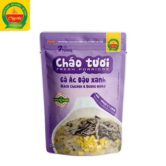 Combo 4 Gói Cháo Tươi Cây Thị Vị: Gà Ác Đậu Xanh, Cá Hồi, Rau Củ Thập Cẩm, Thịt Heo