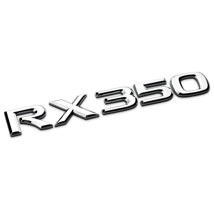 Decal tem chữ RX350 inox dán đuôi xe ô tô, xe hơi dành cho Lexus G100406 kích thước 18.5×2.3cm