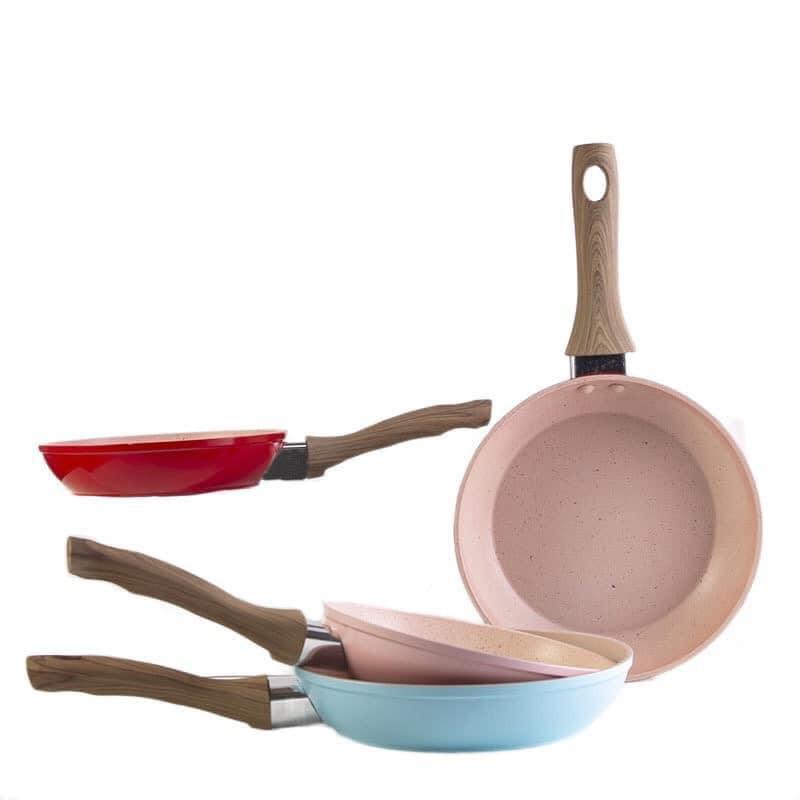 Chảo Đá Chống Dính SynMore Size 16Cm Cán Gỗ Sang Trọng