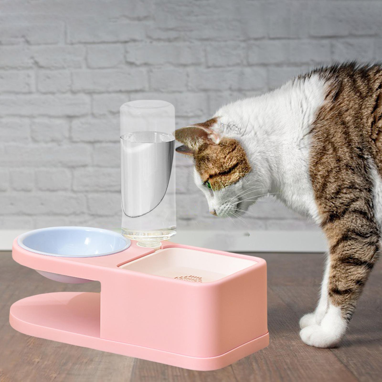 2Pcs Large Automatic Pet Bowl Dog Cat Water Fountain Dry Food Dispenser