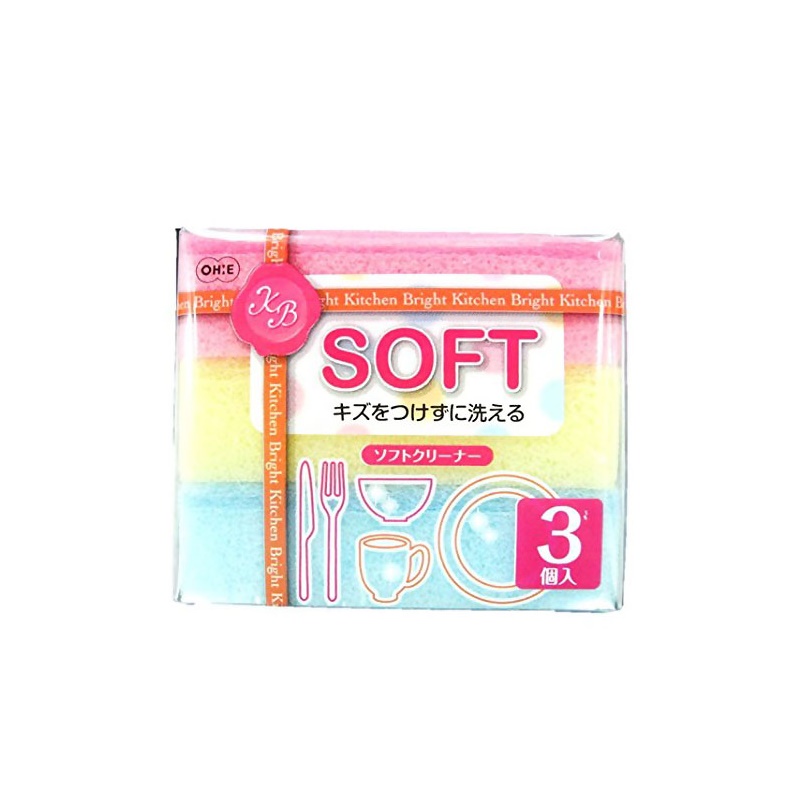 Set 03 miếng mút rửa chén bát Ohe - Hàng nội địa Nhật Bản nhập khẩu chính hãng