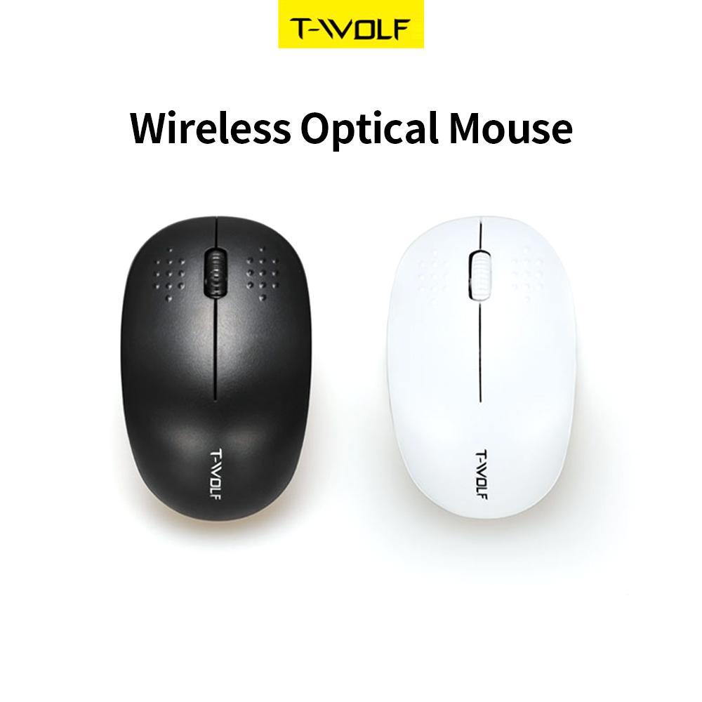 T-WOLF Q4 2.4G Wireless Optical Office Mini Mouse 3 Button 1000 DPI Ergonomic Gaming Mouse for PC/Laptop White