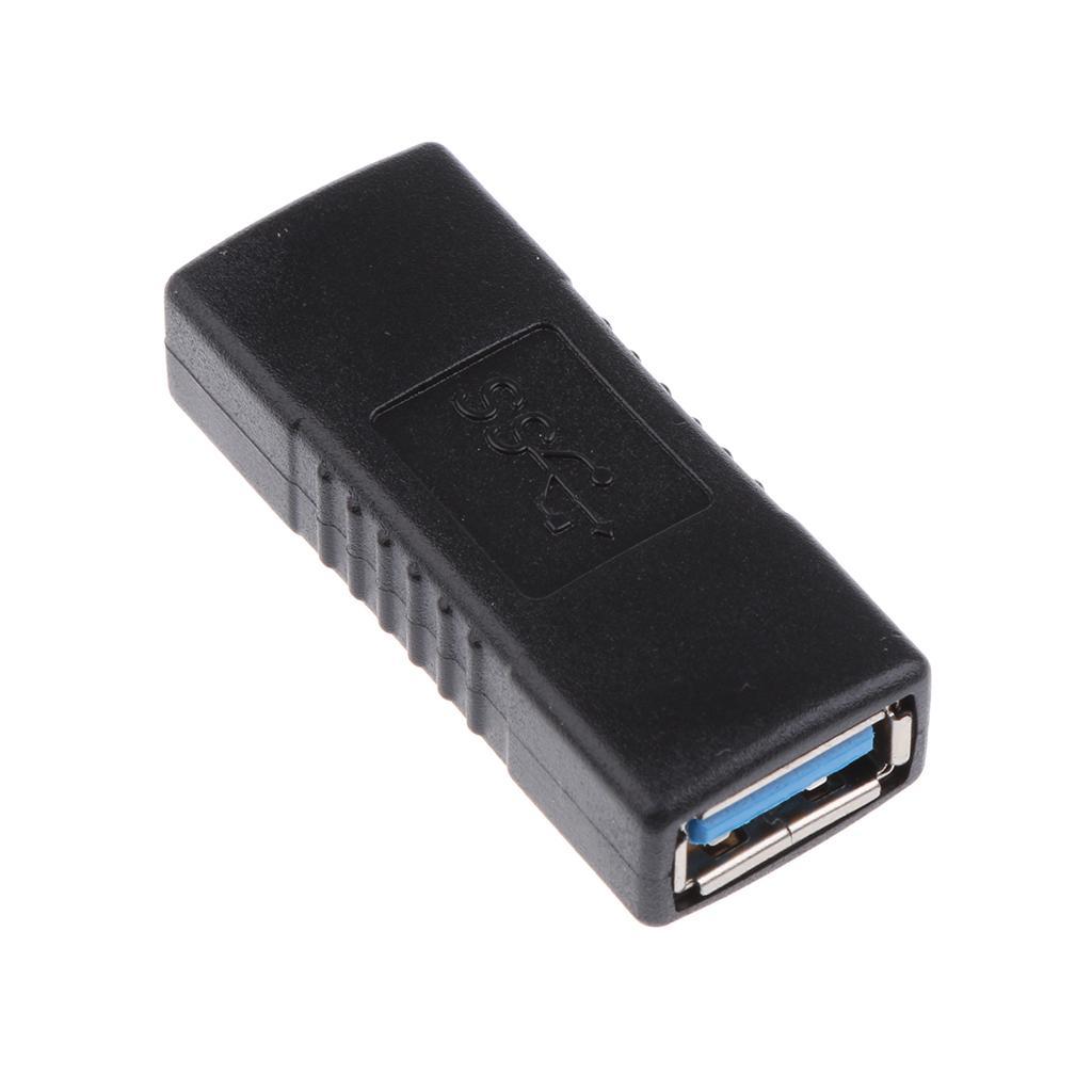 Type A Female-Female USB3.0 Adapter Coupler Gender Changer Connector Black