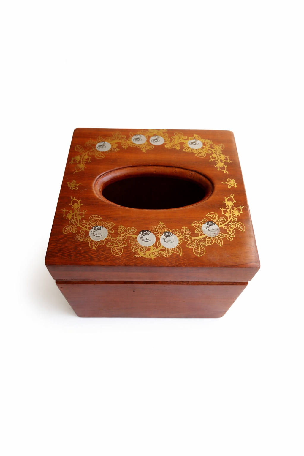 Hộp đựng giấy ăn NH HOME vuông gỗ hương.