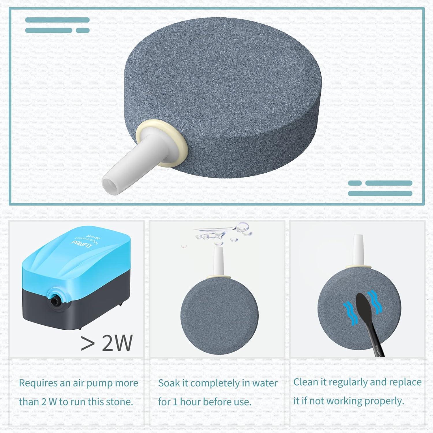Bể cá 4 CM Air Stone Công cụ phát hành bộ khuếch tán đĩa bong bóng đá cho máy bơm không khí Bể cá Xô Ao nhỏ và Xe tăng DWC, Bộ 4