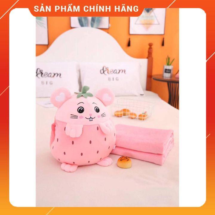 Bộ Chăn Gối Văn Phòng Hình Hoa Quả- Gối Ôm Kèm Chăn