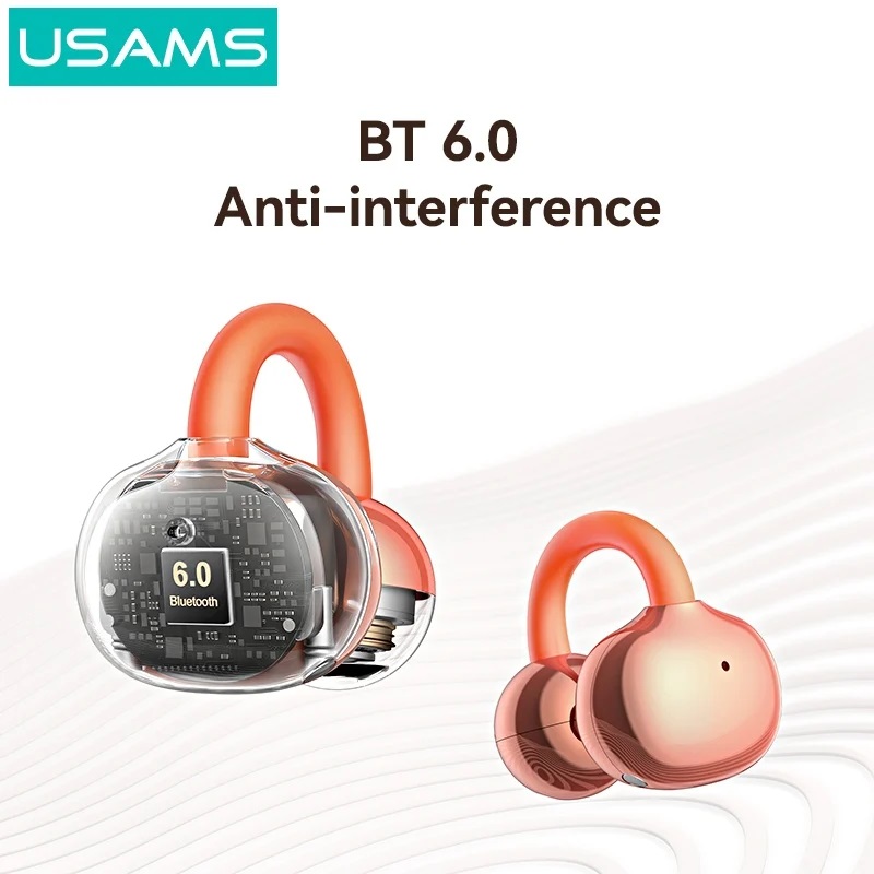 Tai Nghe Kẹp Tai Bluetooth TWS USAMS Echo R03 (Bluetooth v6.0, 4H, 11mm Large Dynamic Driver) -Hàng Chính Hãng