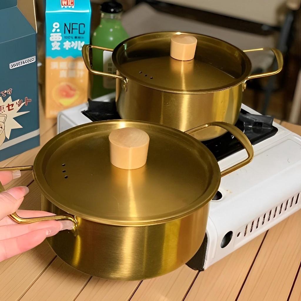 BỘ 2 NỒI THÉP CAO CẤP KHÔNG GỈ SIZE 20CM-18CM PHONG CÁCH NHẬT BẢN