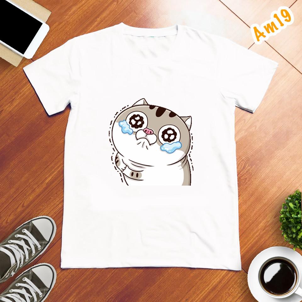 Áo thun Unisex Mèo Ami Bụng Bự Siêu Dễ Thương