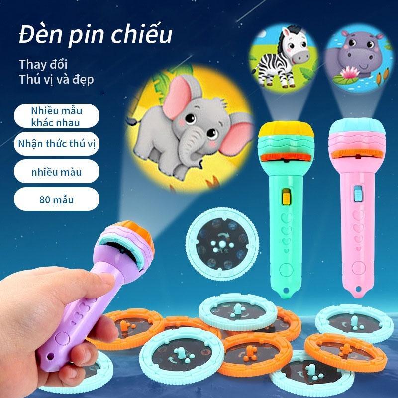 Đèn pin chiếu hình full bộ 80 hình cho bé thoả thích khám phá