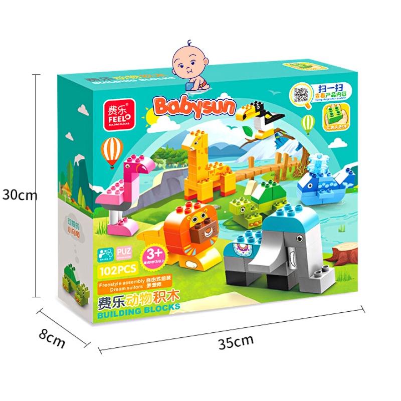 Mô hình lắp ráp con vật 3D, đồ chơi xếp hình sáng tạo 102 chi tiết