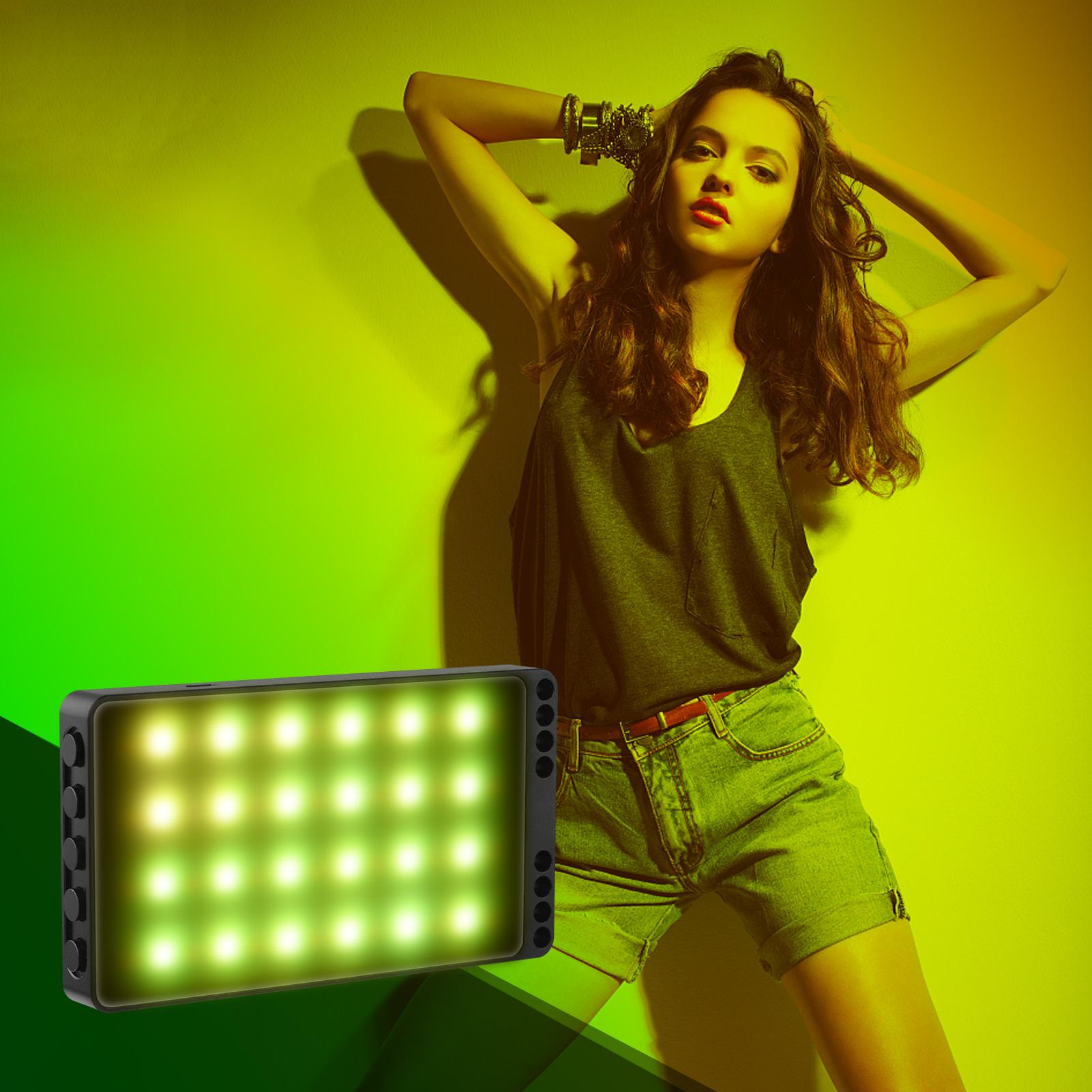Đèn LED RGB đầy màu sắc nhỏ gọn Hai màu Nhiệt độ 3000K-6500K Độ sáng có thể thay đổi độ sáng 0% -100%