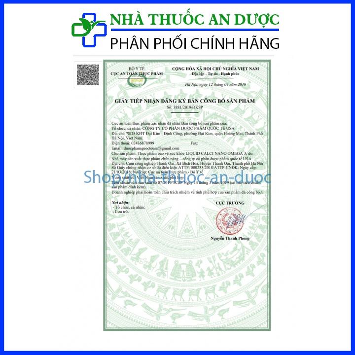 Viên uống Liquid Calci Nano Omega 3 hỗ trợ sức khoẻ xương khớp, phát triển chiều cao, ngừa loãng xương - Hộp 30 viên