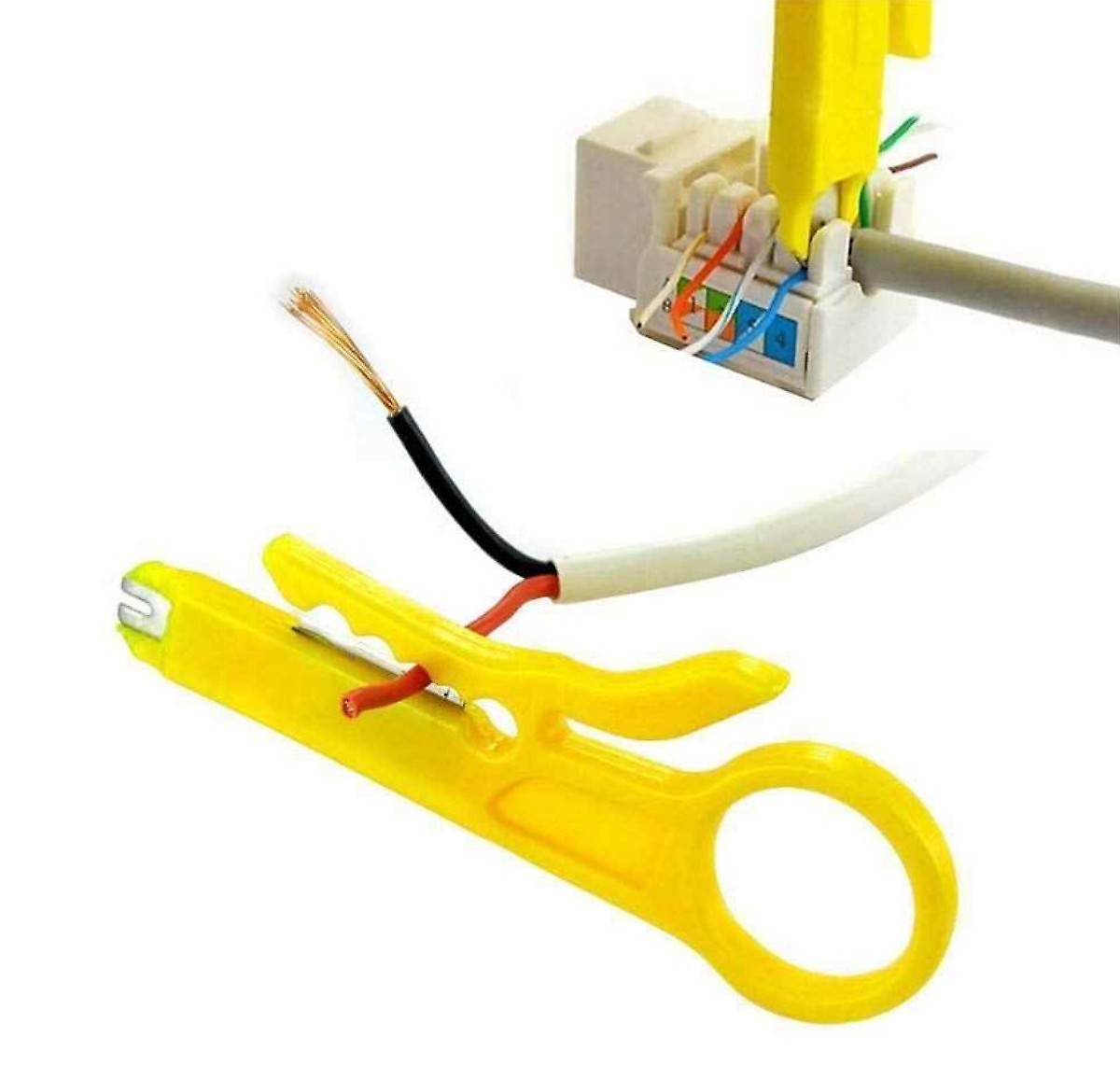 Combo Kìm Bấm Hạt Mạng + 100 Hạt mạng RJ45 + 100 đầu chụp hạt mạng + Hộp Test mạng