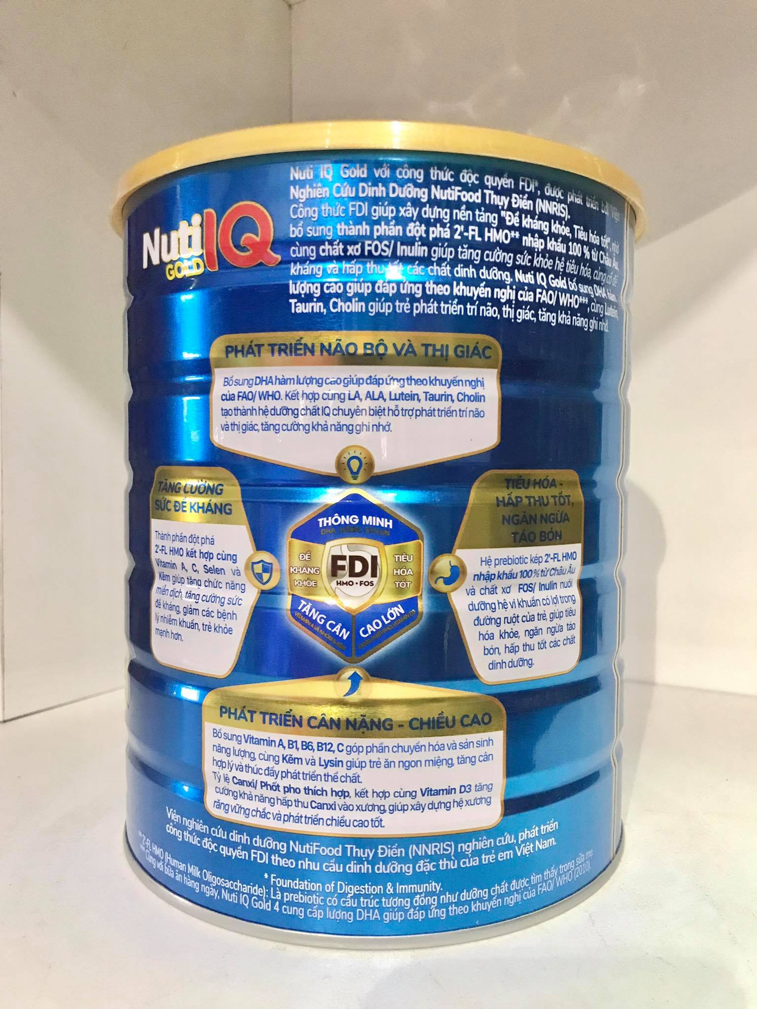 Sữa Nuti IQ Gold 3 1.5kg - Phát triển não bộ và thị giác, Tăng cường sức đề kháng, Phát triển cân nặng - chiều cao, Tiêu hoá - hấp thu tốt, Ngăn ngừa táo bón