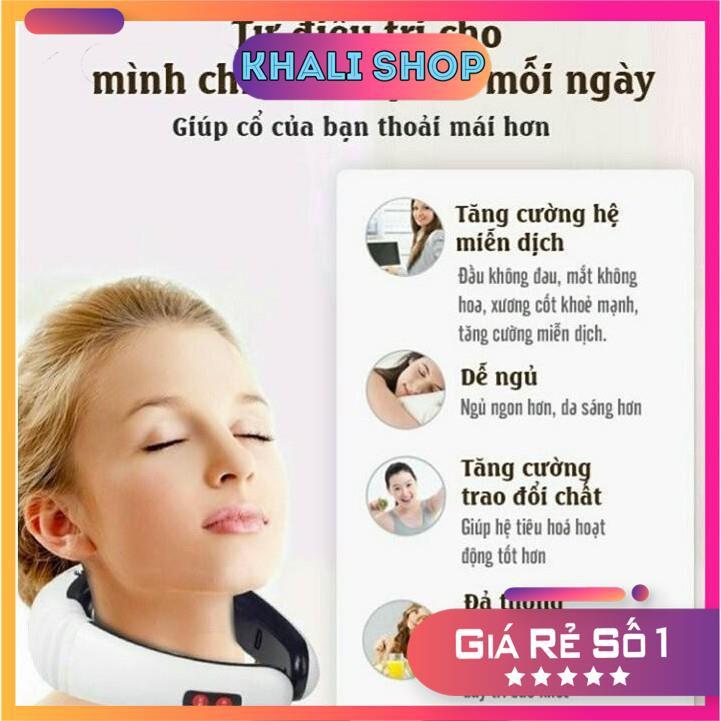 Máy Massage Vai Cổ Gáy Trị Liệu Cao Cấp - Máy Mát Xa Châm Cứu Xung Điện Từ Bấm Huyệt 3D Cho Mọi Lứa Tuổi