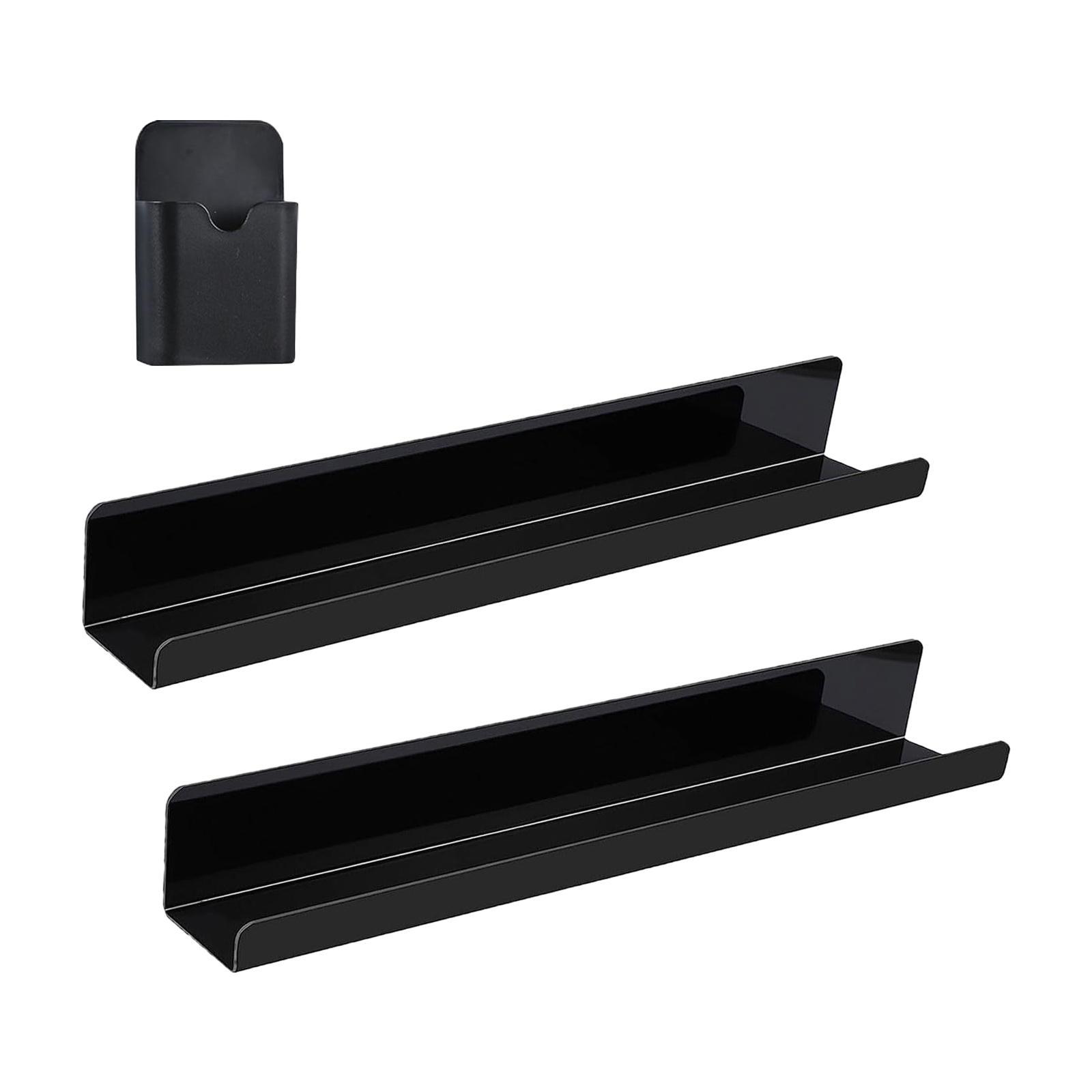 2x Acrylic Bookshelf Book Display Shelf for Kitchen Bedroom Hallway