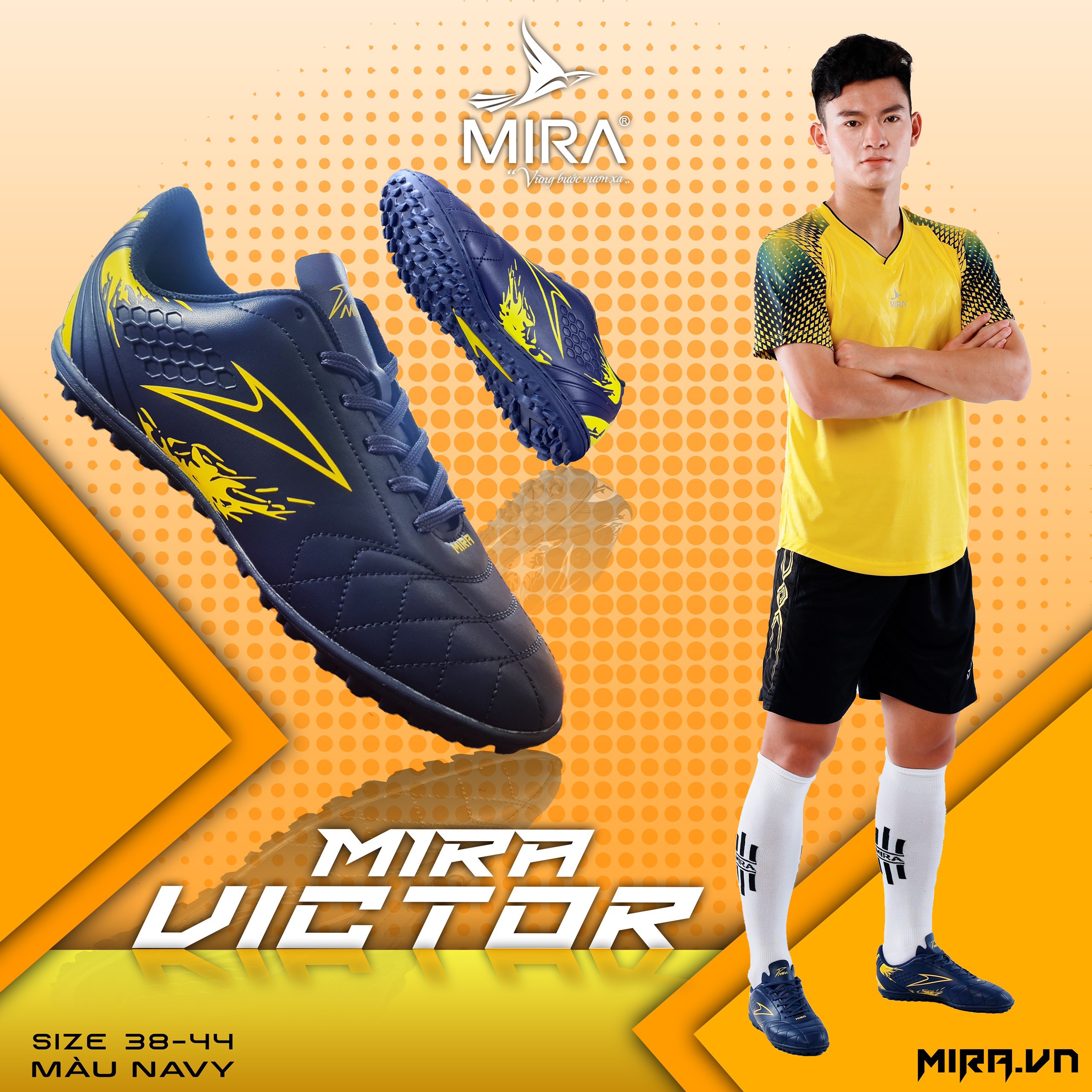 Giày Đá Bóng Mira Victor Đế Cao Su TF Sân Cỏ Nhân Tạo