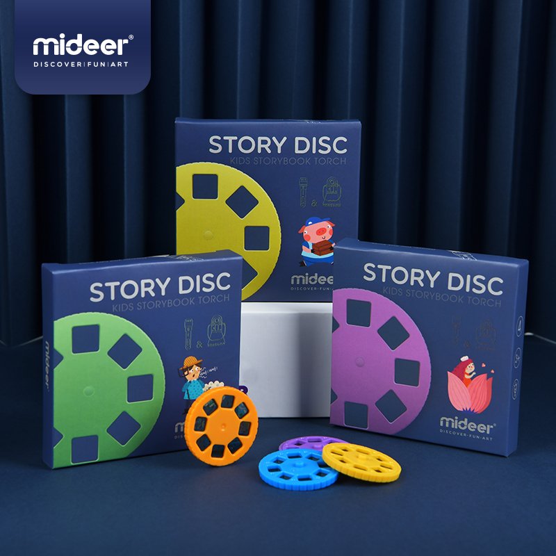 Bộ 4 Đĩa Chiếu Chuyện Dùng Cho Đèn Pin Kể Chuyện Mideer - Story Disc for Mideer Storybook torch