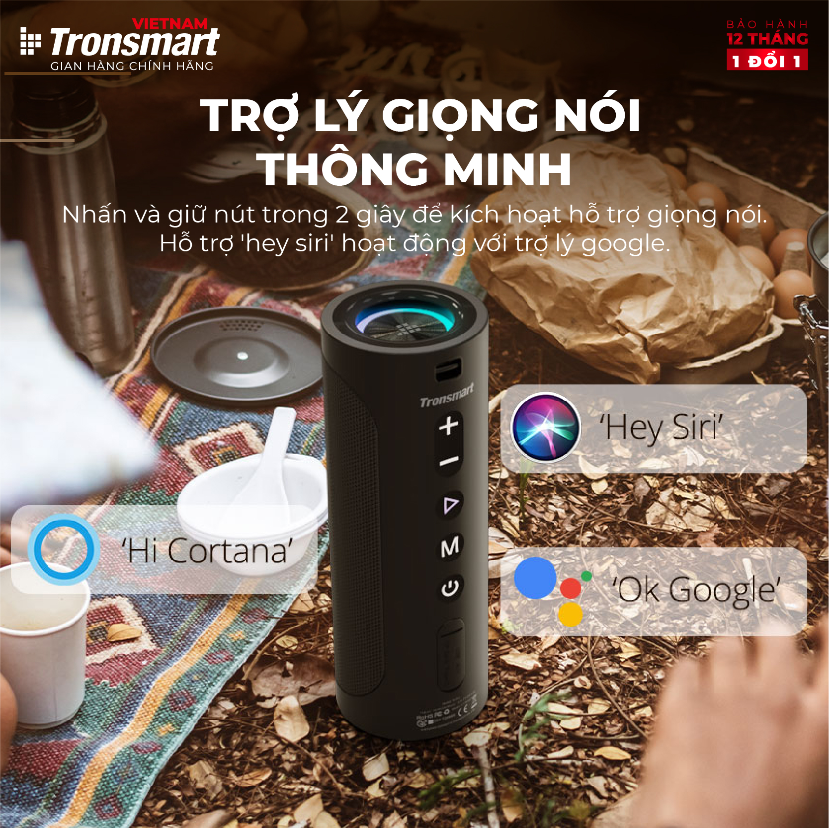 Loa Bluetooth Tronsmart T6 Pro 45W Chống nước IPX6 Ghép nối 2 loa - Hàng chính hãng