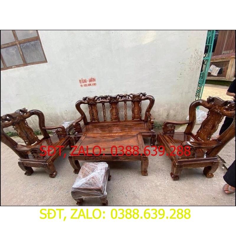 Bộ bàn ghế giả cổ trạm đào gỗ tràm
