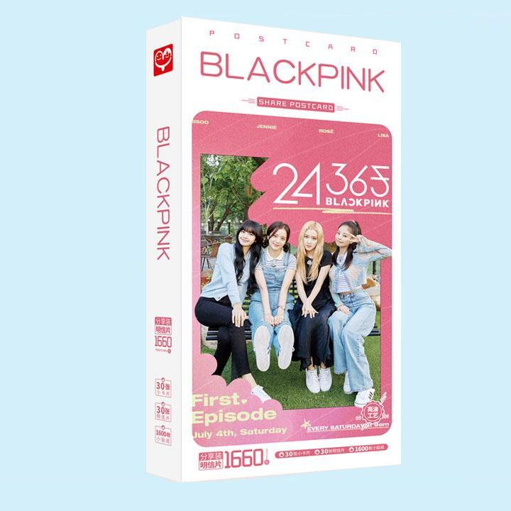 Hộp ảnh Postcard Blackpink How you like that màu HỒNG 24365 có ảnh dán sticker lomo bưu thiếp