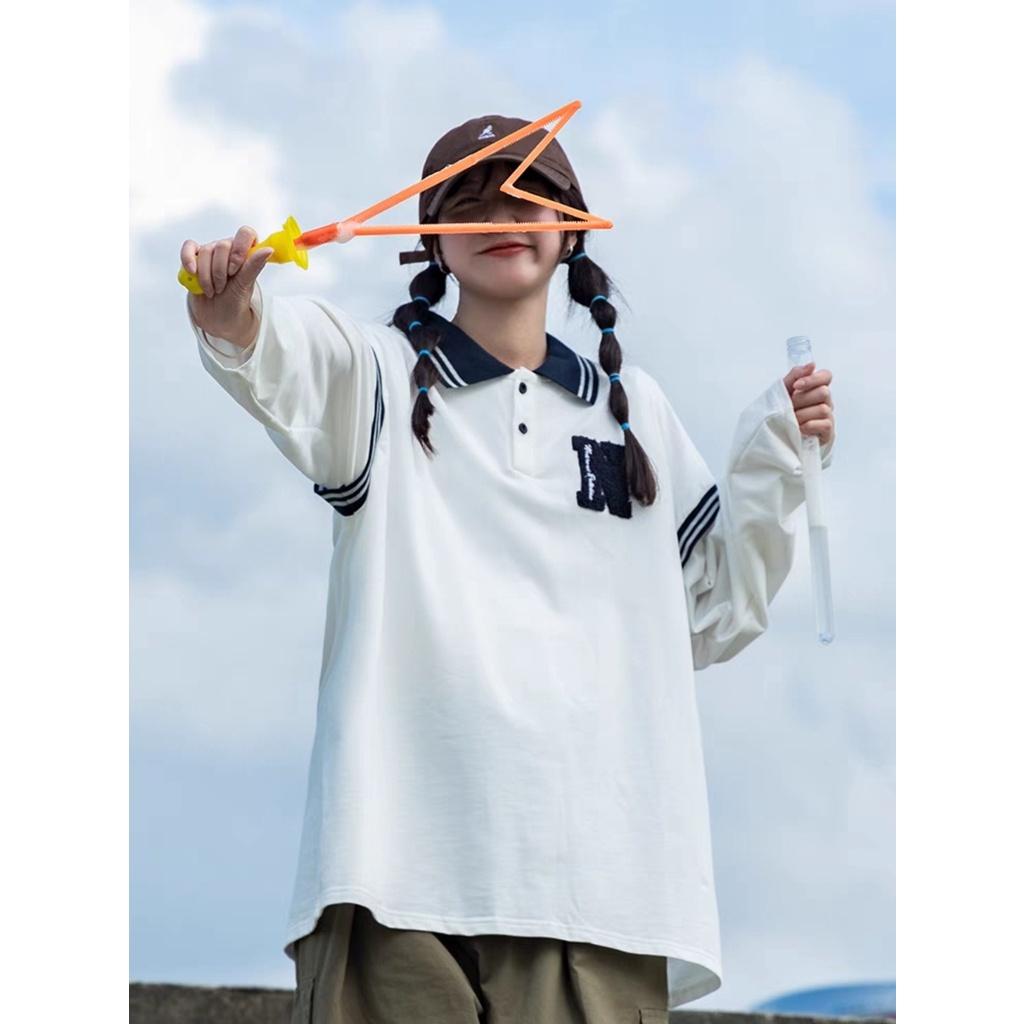 Áo polo dài tay MEANSTORE phông Unisex nam nữ tee oversize form rộng pull Ulzzang Hàn Quốc vải mềm