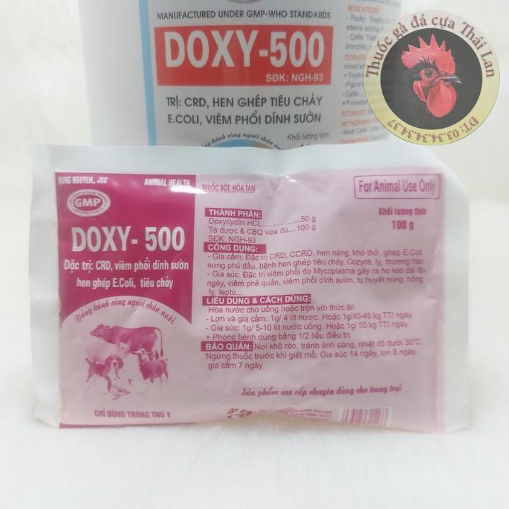 Combo 1 gói - DOXY 500 - hàng bao chất lượng - Tr.ị CRD , hen khò khè ghép tiêu chảy , ecoli