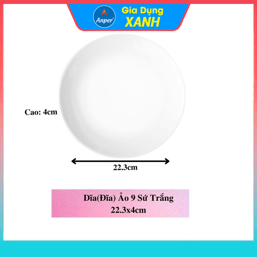 Combo 2 đĩa sứ 3 Dĩa  Sứ trắng 15cm 18cm 25cm 30cm   Anper Cao Cấp Phong Cách Nhật Hàn   dĩa sứ dĩa trắng tròn chén đĩa đẹp plate đĩa sứ kiểu đĩa sứ sâu lòng đĩa sứ trang trí