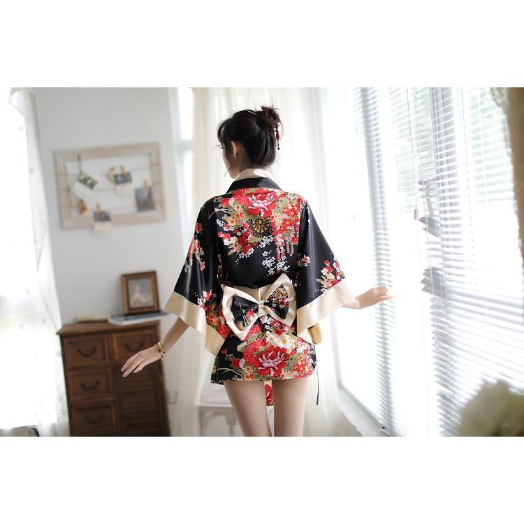 Sét Áo Choàng Ngủ Kimono Phong Cách Nhật Bản (Kèm Quần Chíp) MS5060