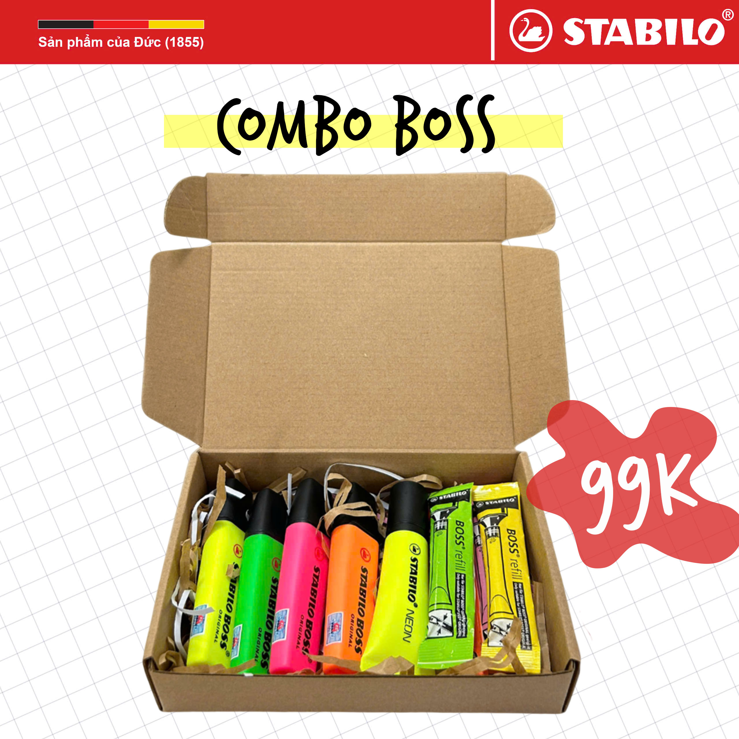 [GIÁ SỐC 99K] Combo BOSS 9 món sản phẩm STABILO