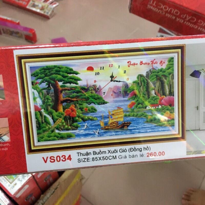 Tranh đính đá Đồng Hồ Thuận Buồm Xuôi Gió Vs034 chưa đính