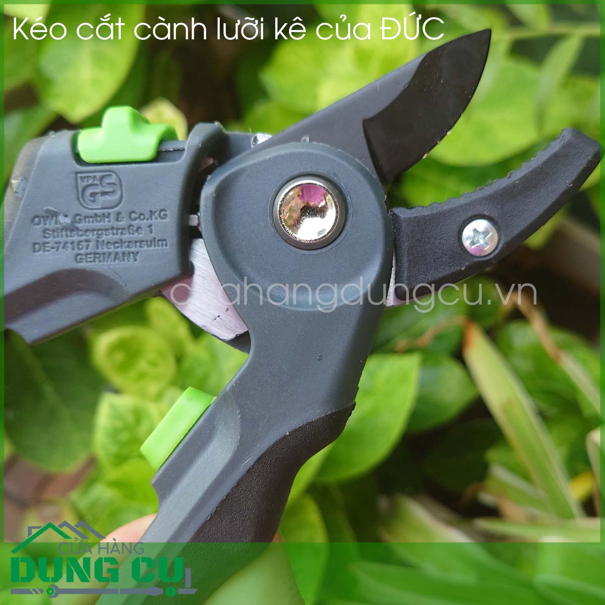 Kéo cắt cành đức có lưỡi kê chống trượt cắt cành lớn 10mm