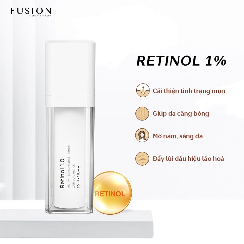 Tinh chất chống lão hóa sáng da Fusion Meso Therapy Retinol 1.0 - 30ml